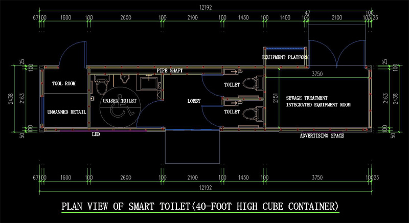 Toilet Ground Level Tank design drawing 1