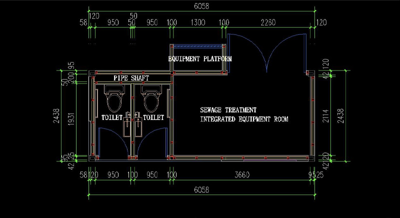 Toilet Ground Level Tank design drawing 3